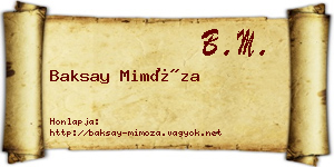Baksay Mimóza névjegykártya